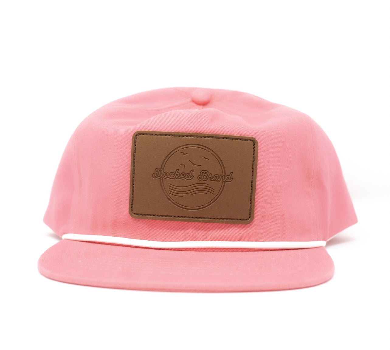 Pink Leather Patch Rope Hat