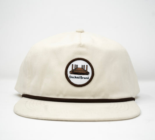 White Circle Patch Rope Hat